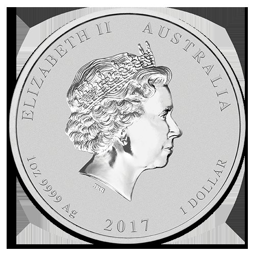  AUSTRALIEN 2017 JAHR DES HAHNES 1 $ Silber st   