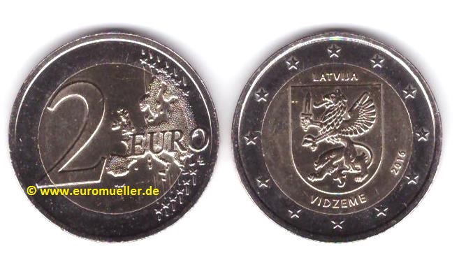 Lettland 2 Euro Gedenkmünze 2016...Vidzeme...unc.   