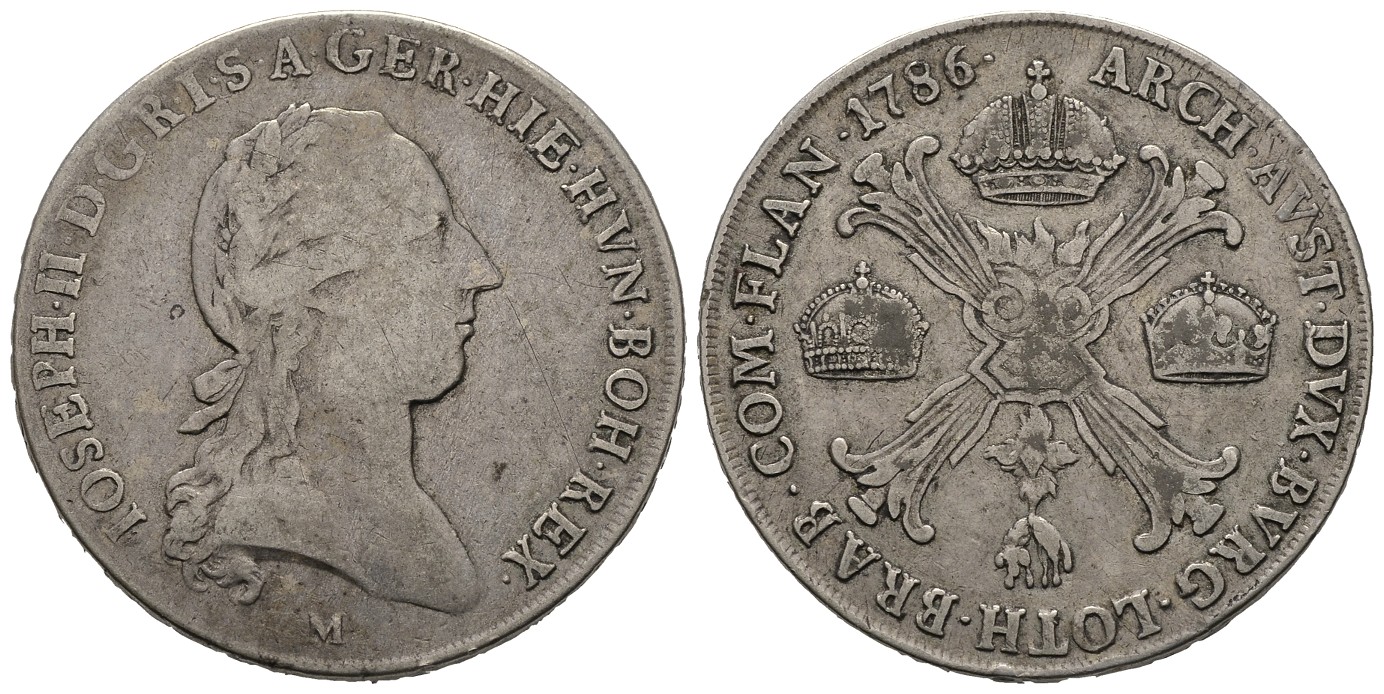 PEUS 7536 Habsburgische Erb./ Österreich Franz II. (1768 - 1835) Kronentaler 1786 M Mailand Schön