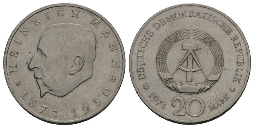  DDR, 20 Mark 1971, J. 1531   