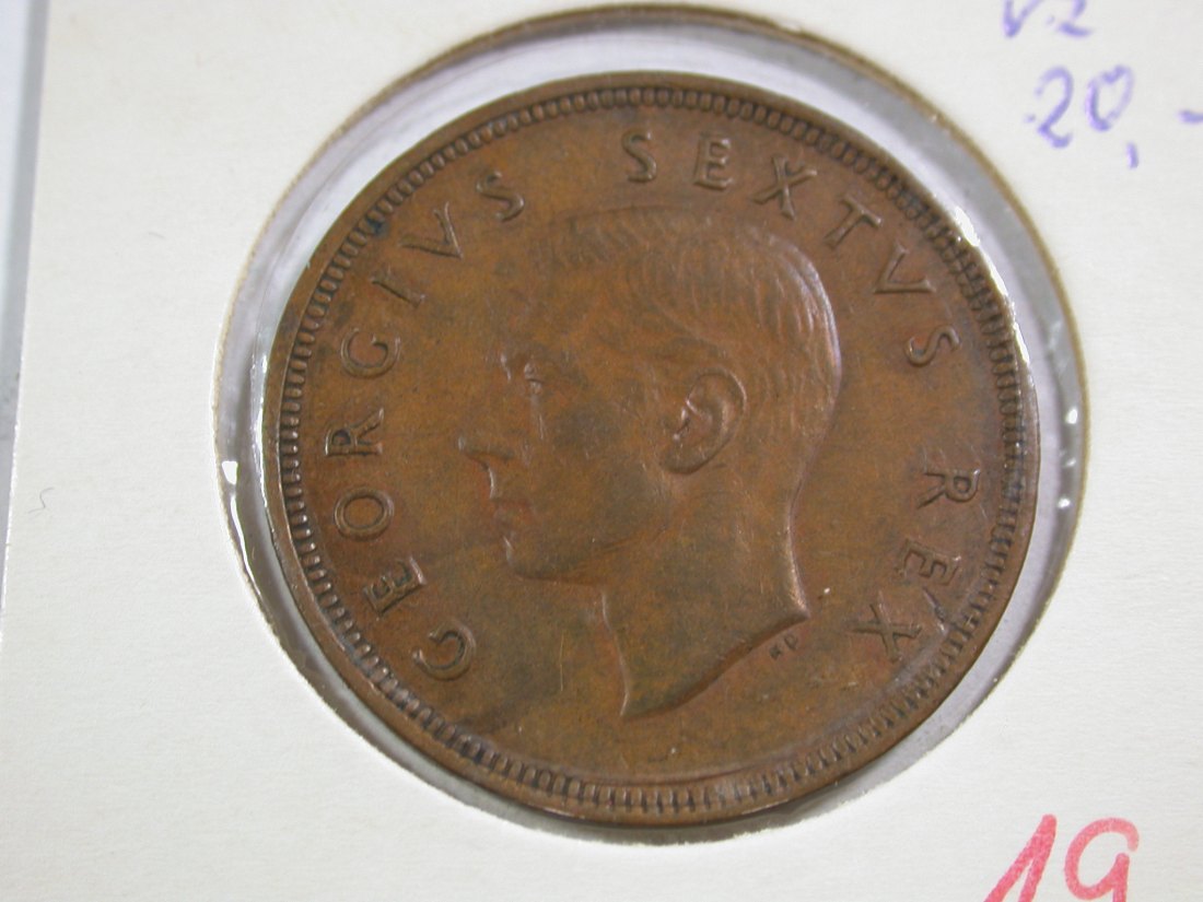  B42 Südafrika 1 Penny 1950 in vz/vz+  Originalbilder   