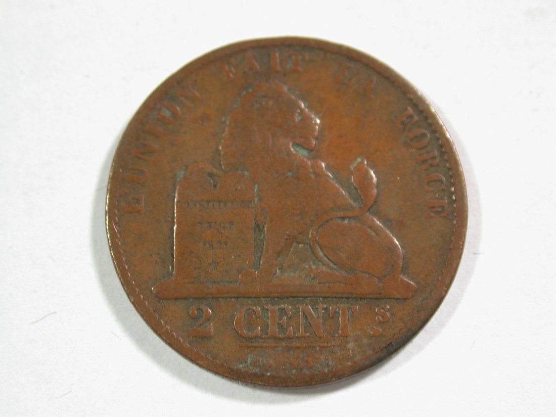  B12 Belgien  2 Centimes 1873 in f.schön   Originalbilder   