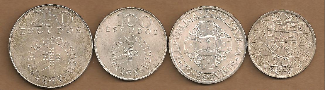  Portugal - 4 Silbermünzen von Portugal.   