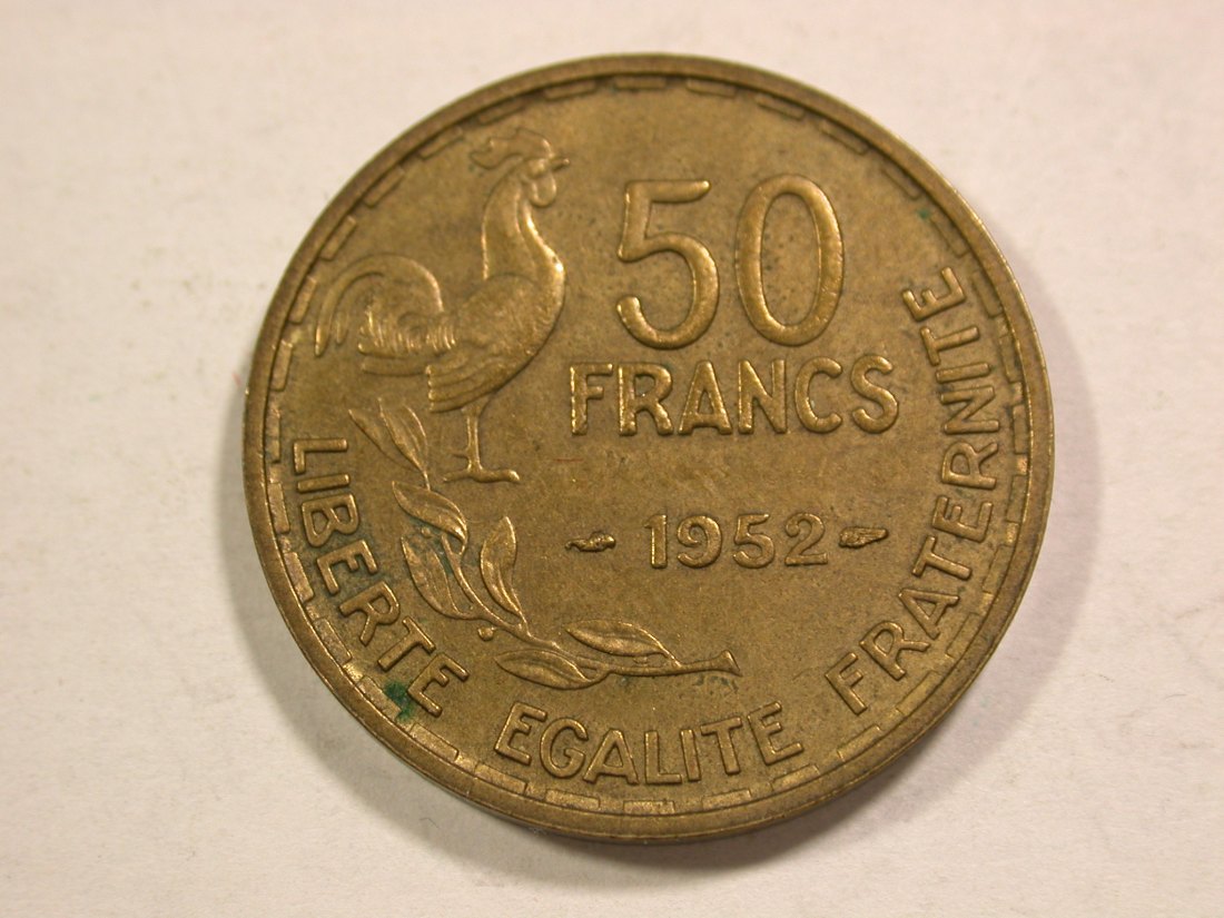  B14 Frankreich  50 Francs 1952 in vz/vz+ Originalbilder   