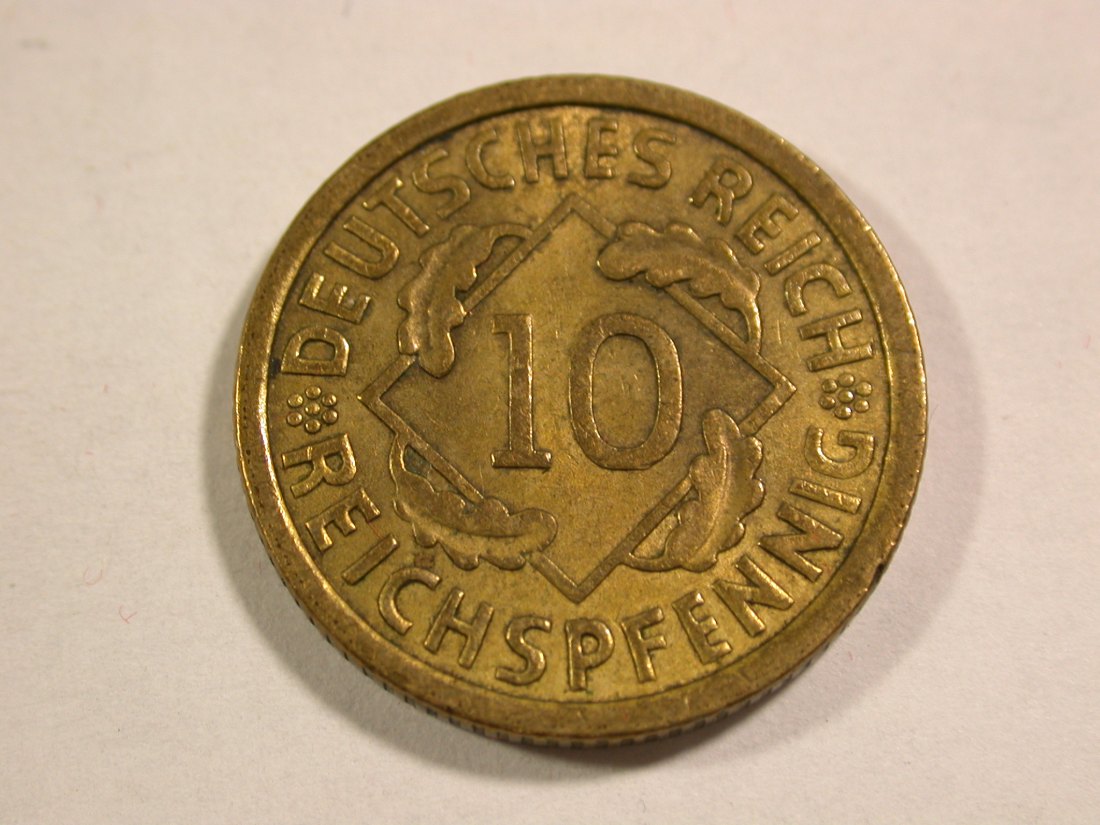  B45 Weimar  10 Reichs Pfennig 1936 A in f.vz Originalbilder   
