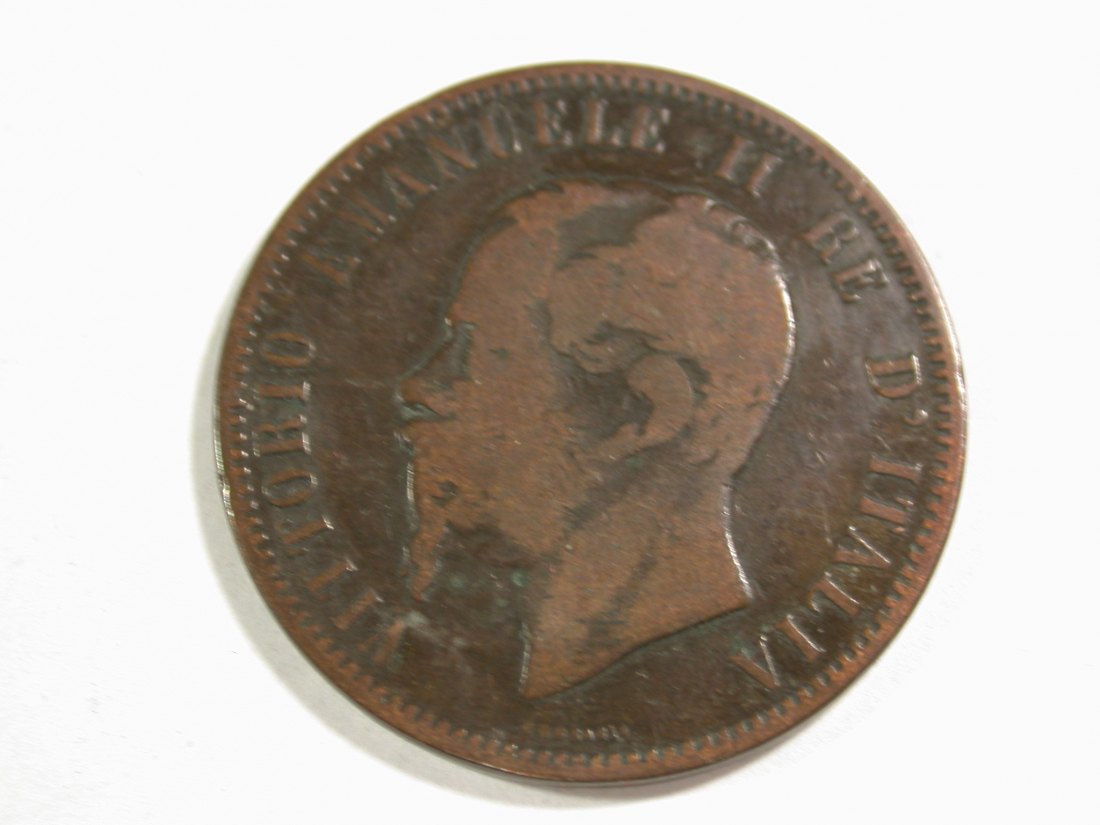 B45 Italien 10 Centesimi 1862 in s-ss  Originalbilder   