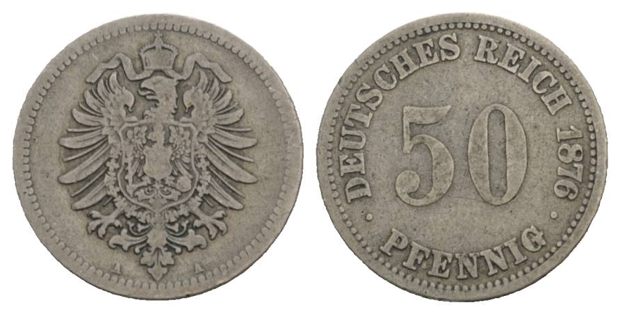 Kaiserreich, 50 Pfennig 1876 A   