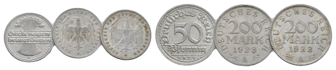  Weimarer Republik. drei Kleinmünzen   