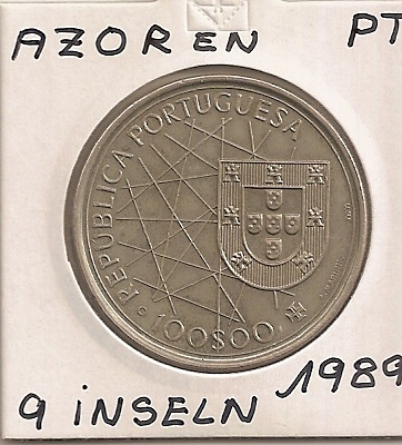  Azoren 100 Escudo 1989 KM # 648   