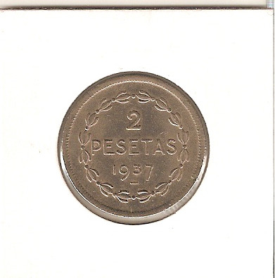  Spanien Baskenland 2 Pesetas 1937 KM # 2 Civil War Euzkadi   