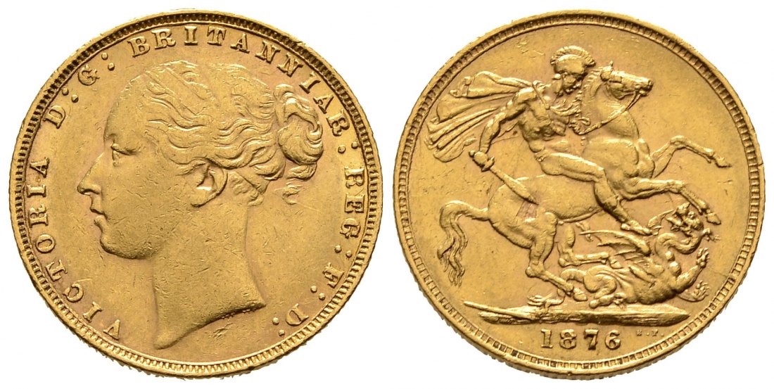 PEUS 8186 Grossbritannien 7,32 g Feingold. Victoria (1837 - 1901) Sovereign GOLD 1876 Sehr schön