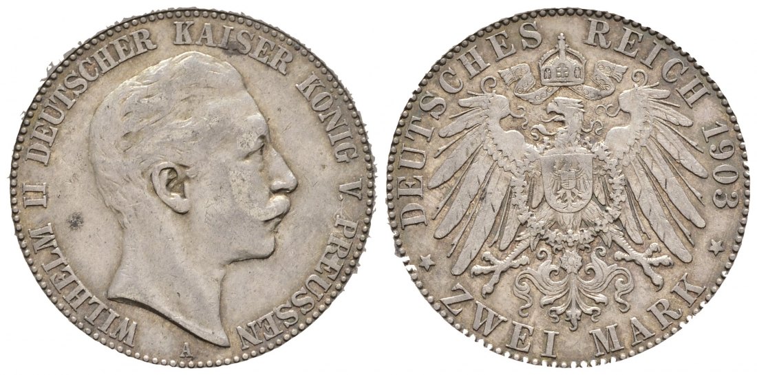 PEUS 8151 Kaiserreich - Preußen Wilhelm II. (1888 - 1918) 2 Mark 1903 A Sehr schön