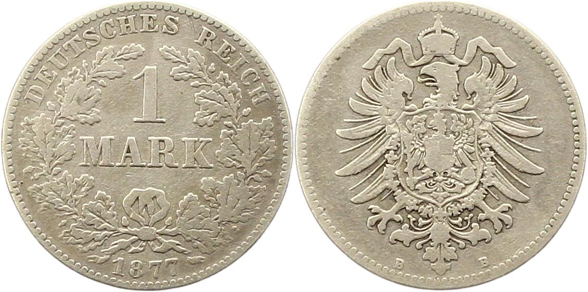  8342 Kaiserreich 1 Mark Silber 1877 B   