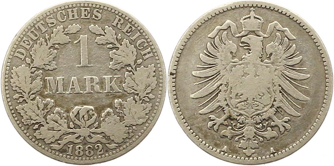  8356  Kaiserreich 1 Mark Silber 1882 A   