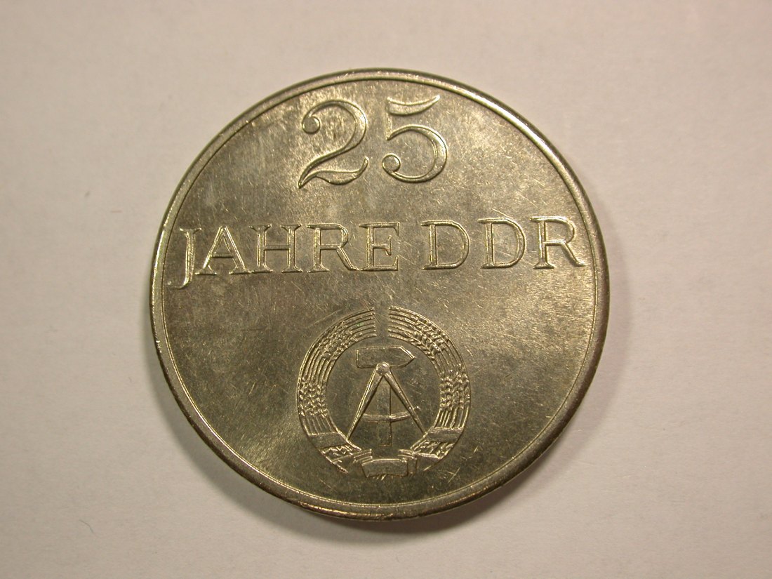  B46 DDR Neusilber Medaille 25 J. DDR, Berlin 35mm/24,7 Gr. vz-st/f.st Originalbilder   