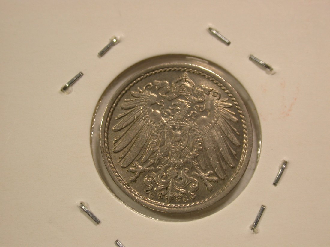  B47 KR  5 Pfennig 1901 G in f.st/st Erhaltungsrarität!!  Originalbilder   