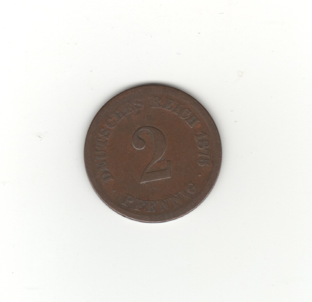  Deutsches Reich 2 Pfennig 1875   