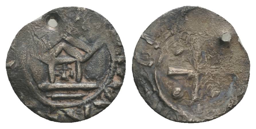  Mittelalter Pfennig; 1,01 g; gelocht   