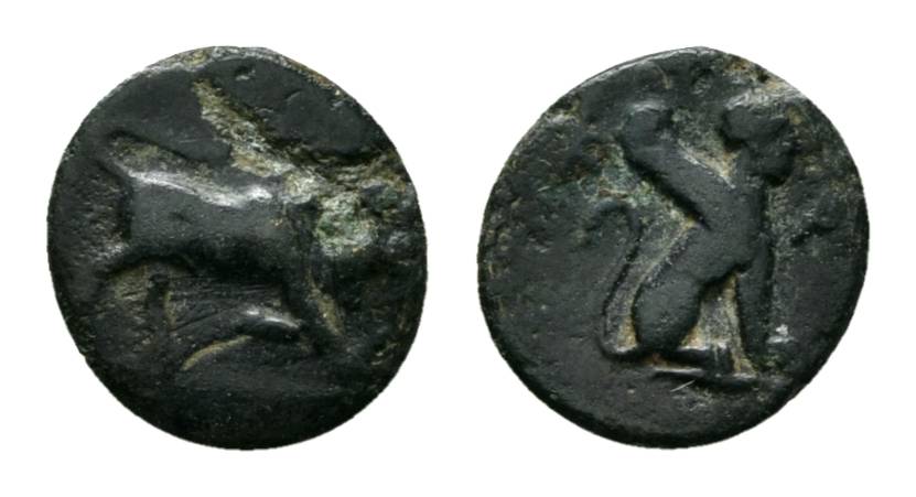  Antike, Karien, Kaunos; kl. Bronzemünze 1,20 g   