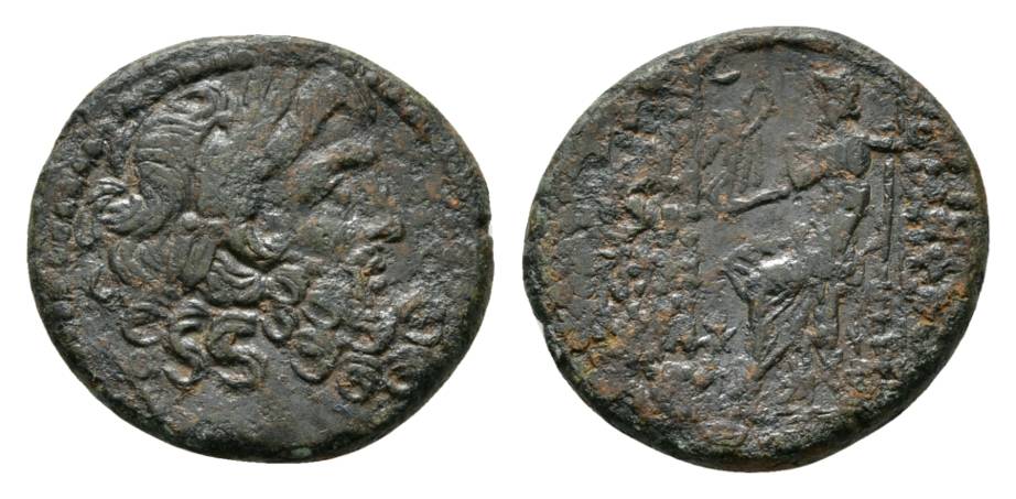  Antike, Seleukidien Antiochia 149-147 v. Chr., Bronzemünze 11,17 g   