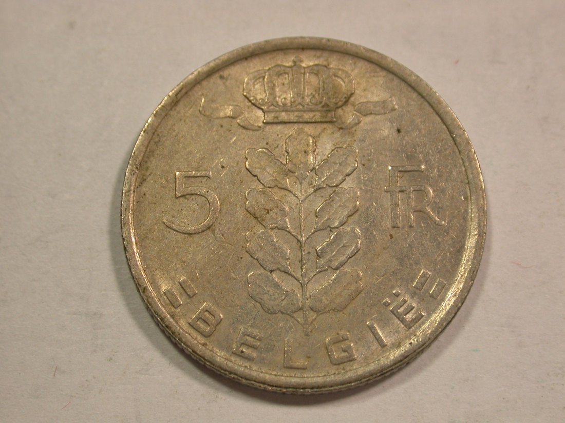  B20 Belgien  5 Francs 1971 in f.vz  Originalbilder   