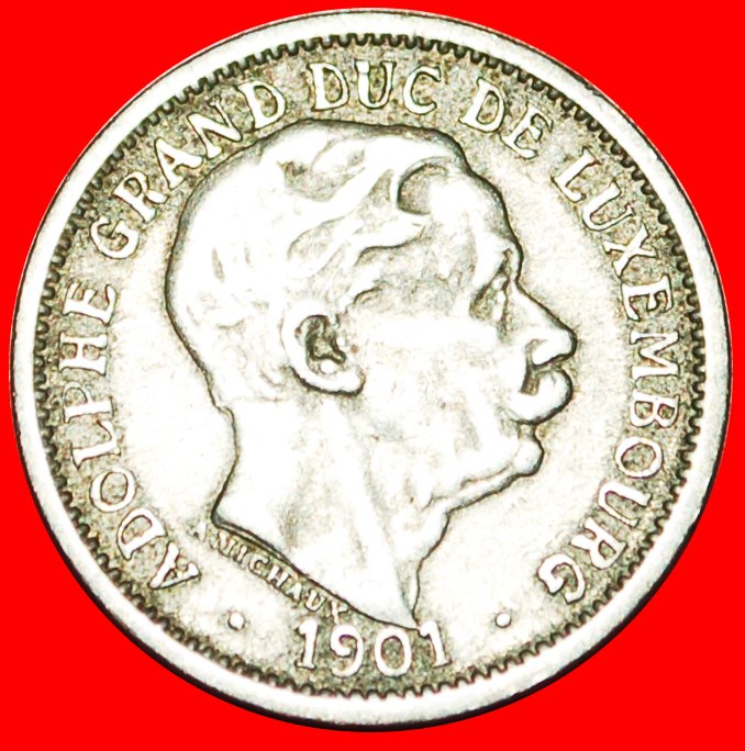  √ ADOLPHE: LUXEMBOURG ★ 10 CENTIMES 1901!   
