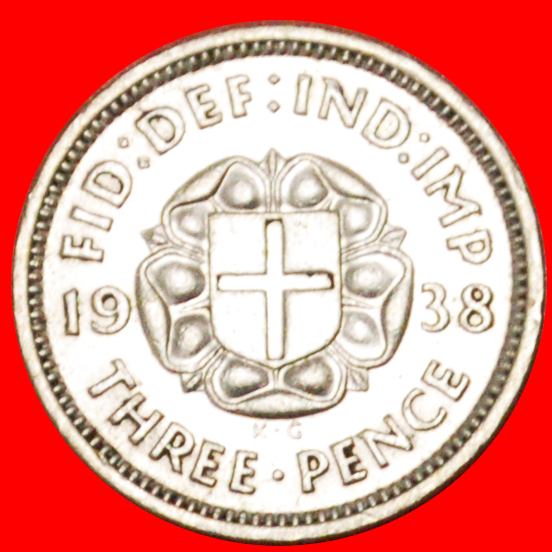  √ SILVER: GREAT BRITAIN ★ 3 PENCE 1938!   