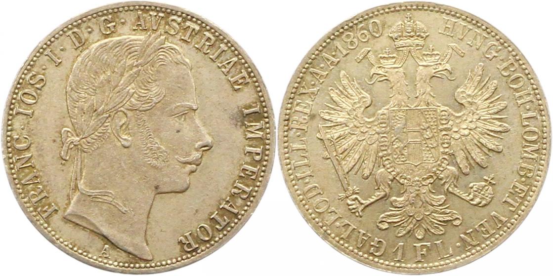  9118 RDR Österreich 1 Gulden 1860 vz St   