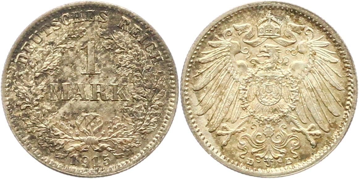  9156 Kaiserreich  1 Mark  1915 D   