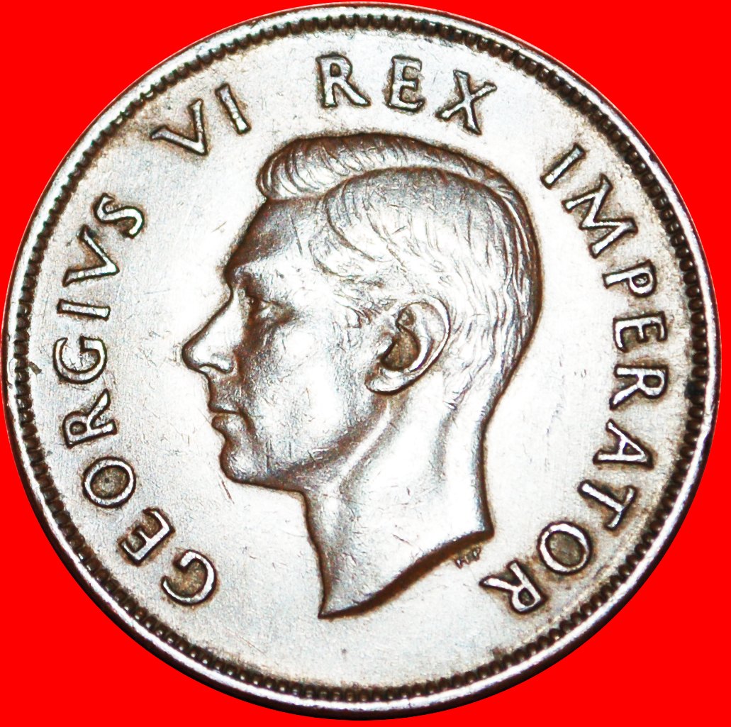  √ WAR TIME (1939-1945): SOUTH AFRICA ★ 1 PENNY 1941! George VI (1937-1952)   