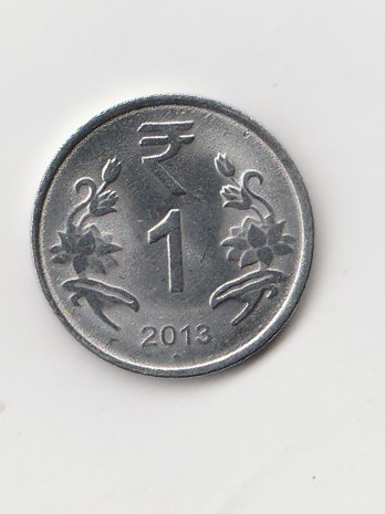  1 Rupee Indien 2013 mit Punkt unter der Jahreszahl (K936)   
