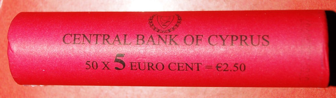  * FINLAND: CYPRUS ★ 5 EURO CENTS 2009 UNC ROLL= 50 COINS! MUFFLONS! LOW START ★ NO RESERVE!!!   