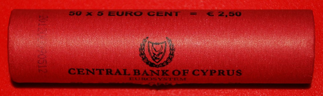  + GREECE: CYPRUS ★ 5 CENTS 2012 UNC ROLL UNCOMMON! LOW START ★ NO RESERVE!!!   