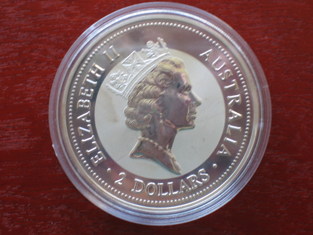  Australien 2 Dollar 1998 Kookaburra. 2 Unzen Silber.   