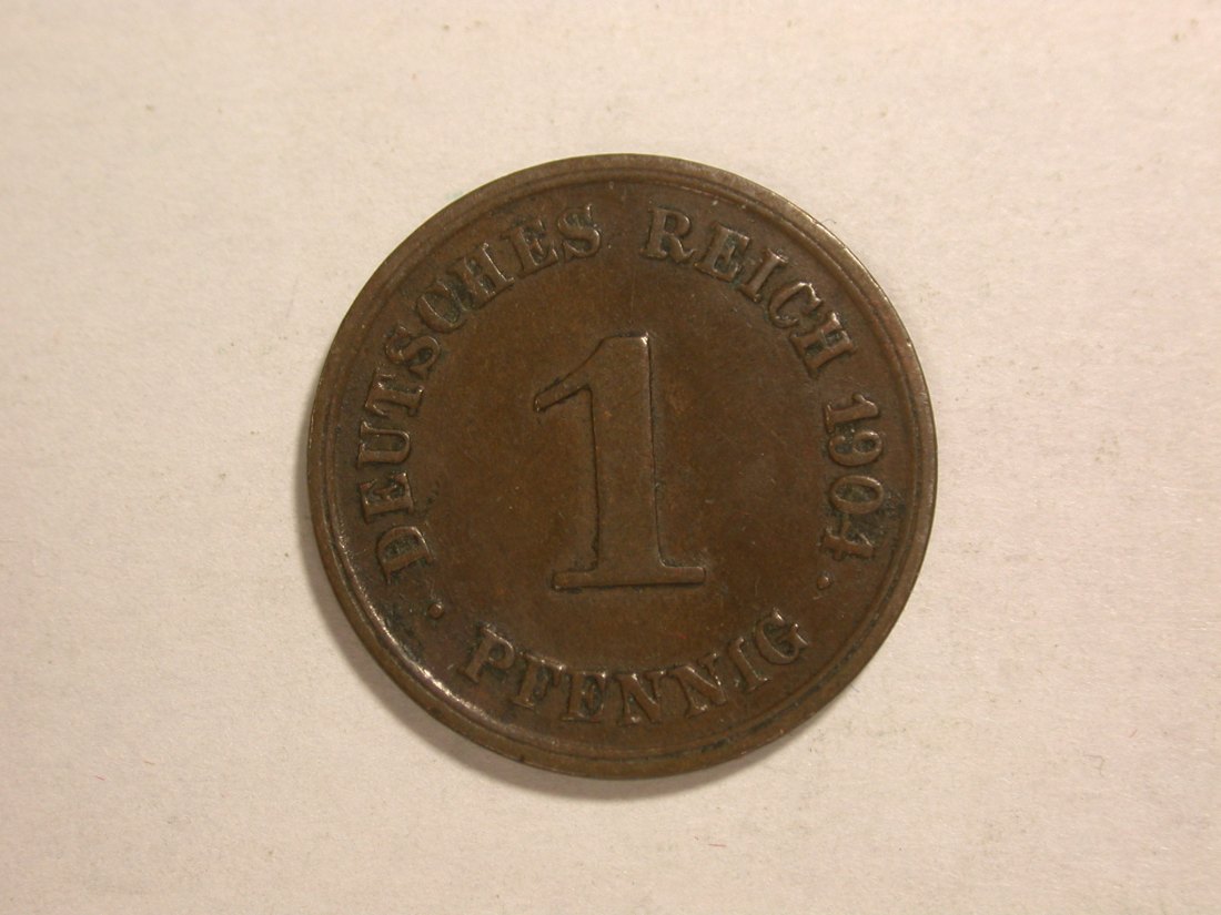  C02 KR 1 Pfennig 1904 G in ss  Orginalbilder   