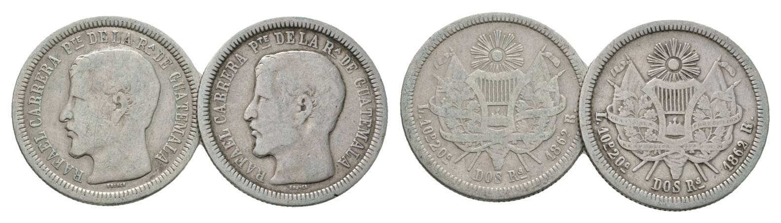  Guatemala, 2 Real 1862   