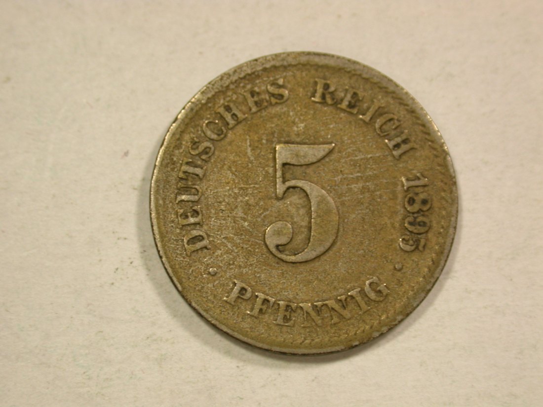 C04 KR  5 Pfennig 1895 G in ss   Originalbilder   