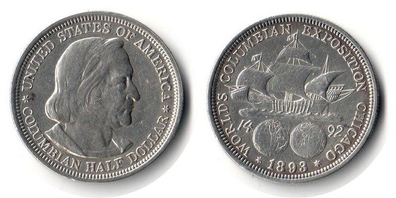  USA  Half Dollar  1893  FM-Frankfurt Feingewicht: 11,25g Silber  sehr schön   