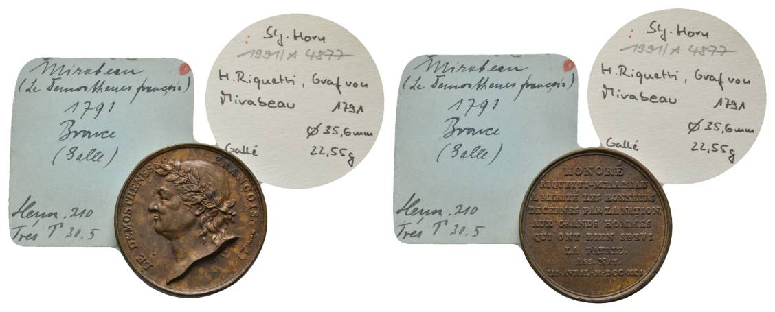  Medaille 1791, Bronze; Ø 35,6 mm, 22,55 g   