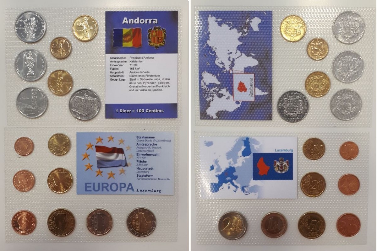  Andorra/Luxemburg   Kursmünzensatz  FM-Frankfurt  stempelglanz   