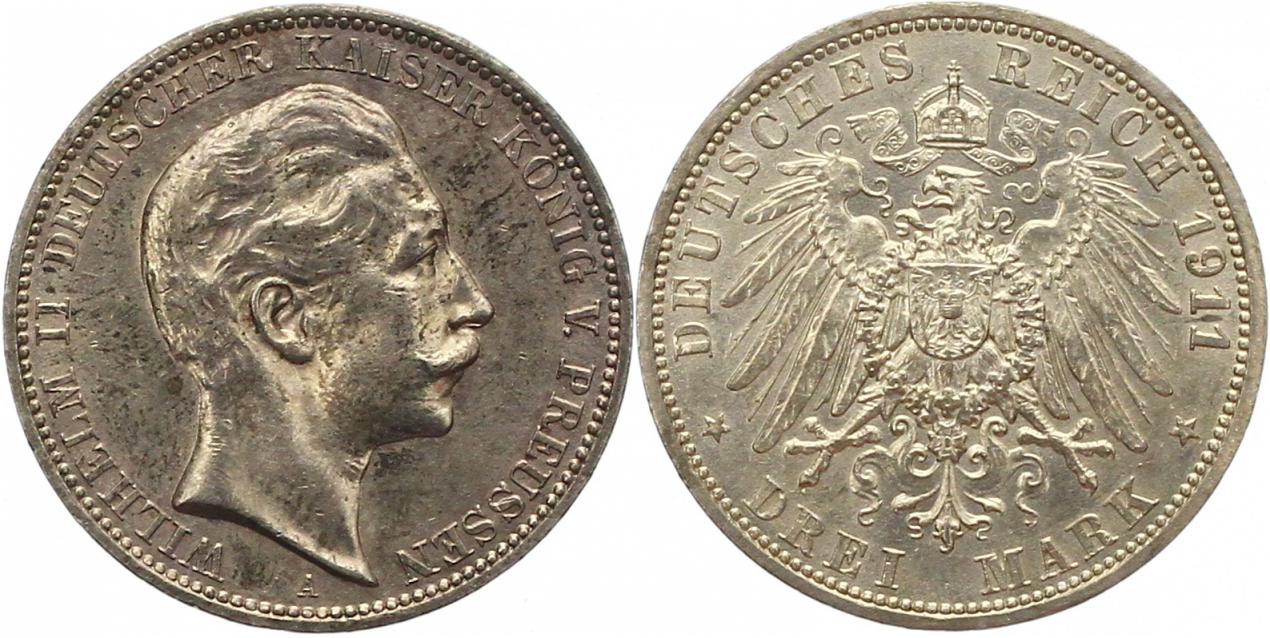  0263 Preußen 3 Mark 1911   
