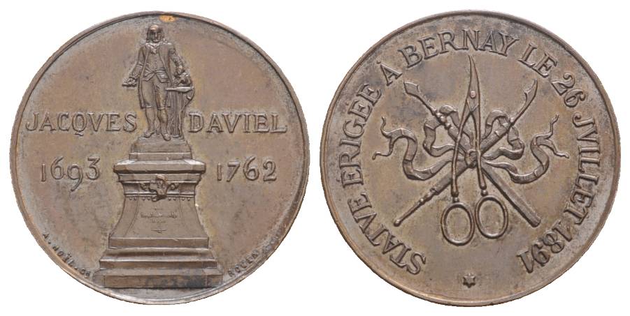  Bronzemedaille, Jacques Daviel, 1891 ; 8,99 g; Ø 27 mm   