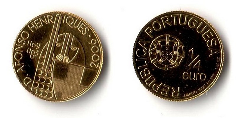 Portugal MM-Frankfurt Feingewicht: 1,56g Gold 1/4 Euro 2006 stempelglanz