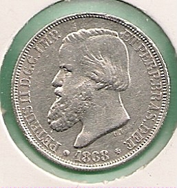 Brasilien - 200 Reis 1868   