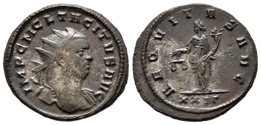 PEUS 9433 Kaiserliche Prägung Tacitus, 275-276 Antoninian Rom Dunkel getönter Silbersud Gutes sehr sch
