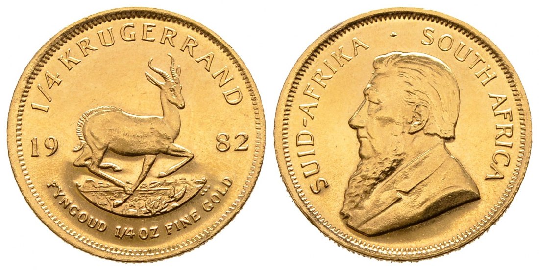 PEUS 9448 Süd-Afrika 7,78 g Feingold 1/4 Krügerrand GOLD 1/4 Unze 1982 Vorzüglich