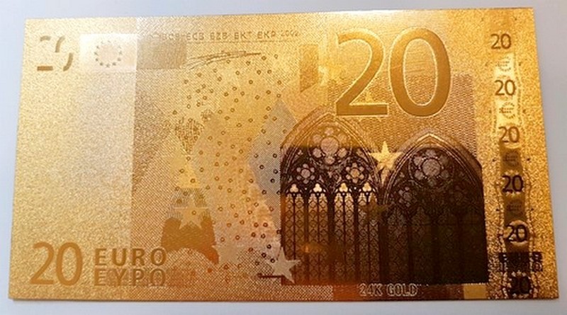  Deutschland Original-Replik der 20 Euro  Banknote 2002 mit 24-karätigem Gold veredelt  FM-Frankfurt   