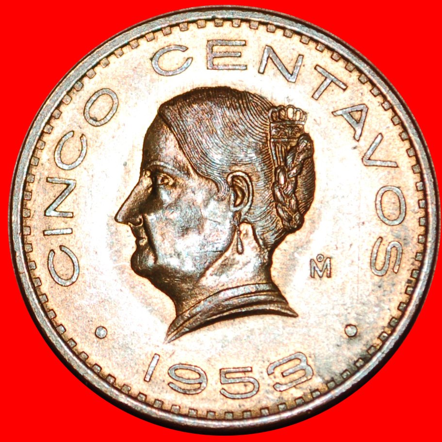 # BRONZE (1942-1955): MEXICO ★ 5 CENTAVOS 1953 MINT LUSTER! LOW START ★ NO RESERVE!   