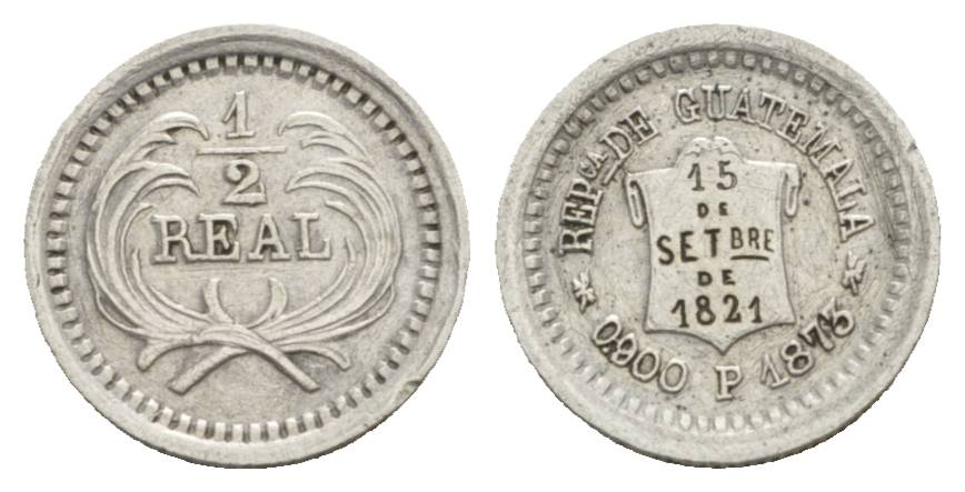  Guatemala, 1/2 Real 1873   