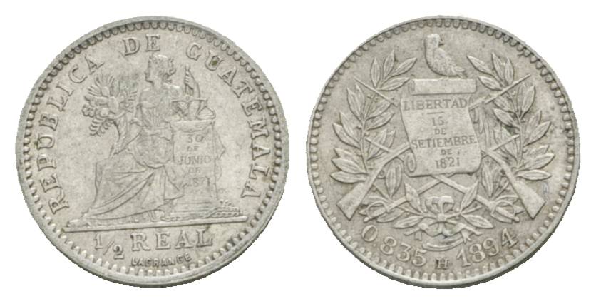  Guatemala, 1/2 Real 1894   